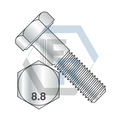 DIN 931 Class 8.8, Steel Zinc Icon